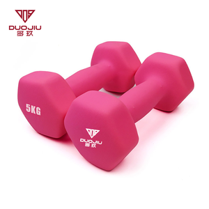 <span class=keywords><strong>Comprar</strong></span> Duojiu Pesas baratos Gimnasio Equipo Fitness Pequeño Rosa Neopreno Recubierto Hex Mancuerna Set para la venta - Product Image 1