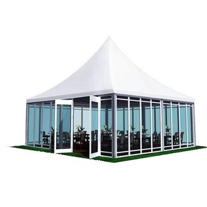 Pyramid <b>Tent</b> 10x10m PVC Fabric Four-season Outdoor Event <b>Tent</b> With Glass Walls For Wedding Exhibition Car Show - Product Image 1