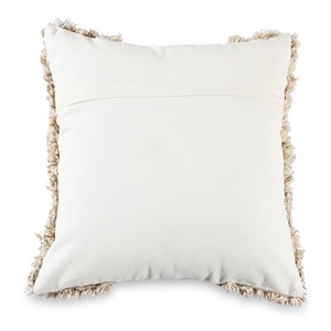 ปลอกหมอนอิงผ้าฝ้าย 100% ทรงสี่เหลี่ยม สไตล์โบฮีเมียน ราคาขายส่ง สำหรับตกแต่งคริสต์มาส ทอมือแบบทอพู่ สีเบจขาว - Product Image 6