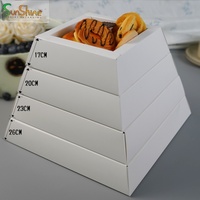 Boîtes pyramidales personnalisées Sunshine, réutilisables, en carton rigide, de qualité alimentaire, pour l'emballage de gâteaux et de desserts, avec impression en héliogravure