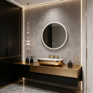 Specchio da Bagno LED Dimmerabile a Tre Colori con Illuminazione Frontale, Specchio Intelligente con Schermo Touch, Cornice in Acrilico, Specchio LED per Bagno - Product Image 2