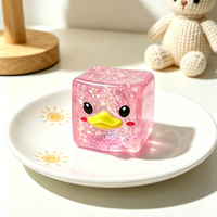 Jouet sensoriel anti-stress en forme de cube de canard, scintillant et mignon, pour soulager l'anxiété