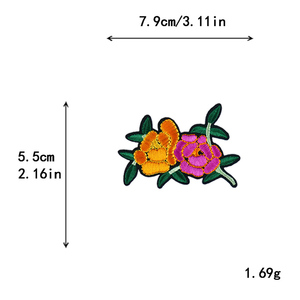 Patchs thermocollants brodés de fleurs roses à sequins, style populaire, vente chaude, en gros, <span class=keywords><strong>pour</strong></span> vêtements - Product Image 6
