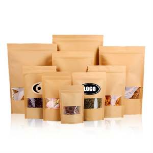 Bolsa Kraft con logotipo personalizado, embalaje de Mylar brillante, cierre de cremallera para ventana, bolsa de plástico comestible, almacenamiento de alimentos, a prueba de olores - Product Image 1