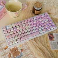 MAO Cat Highly Sided-Engraved Translucent Full Set Cute Kitten PBT Dye-Sublimated Keycaps Hot-Selling Cross-Border