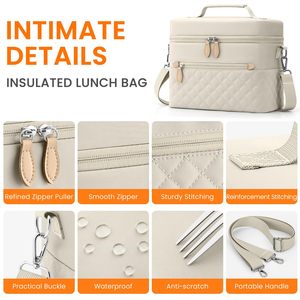 Dual Temperature Control Lunch Bag Multi-Compartment <b>Storage</b> for Office Picnics <b>Camping</b> and Daily Use - Product Image 3