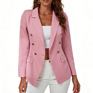 Traje de Mujer con Doble Botonadura, Detalle de Botones Dorados, Formal de Oficina, Corte Entallado, a la Moda - Product Image 3