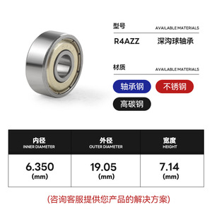 Deep Groove Ball <b>Bearing</b> R4AZZ 6.35x19.05x7.14mm Precision Miniature <b>Bearing</b> For Packaging Machinery - Product Image 5
