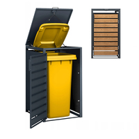 Abri de rangement extérieur rectangulaire en métal pour déchets, 240L, design écologique pour le recyclage, style moderne et luxueux pour usage commercial