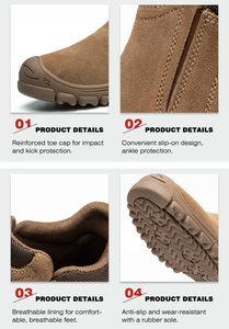 Scarpe da Lavoro con Suola in Gomma di Alta Qualità, Calzature da Escursionismo Alla Moda, Scarpe di Sicurezza Impermeabili e Antiscivolo Personalizzate per Uomo - Product Image 3