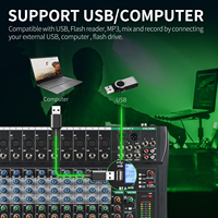 Nouvelle console de mixage audio professionnelle, table de mixage, 12 canaux, entrée USB, ordinateur, MP3 pour DJ, studio
