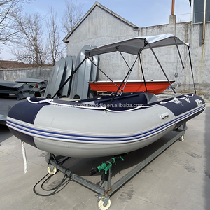 6 personnes Plancher en bois Pvc Bateau d'assaut gonflable Vitesse Yacht Dinghy Kayak Canoë - Product Image 3