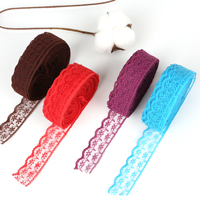 Diskon Besar 2Cm Renda Lebar Pemangkasan Renda Pita Bordir Jahit Bersih DIY Kain Renda Buatan Tangan untuk Pernikahan Trim Scrapbooking