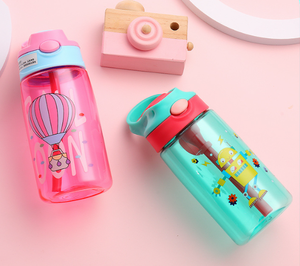 Bouteille d'eau pour enfants et étudiants, en plastique PP écologique de qualité alimentaire, résistante aux chutes, 480 ml, motif dessin animé, pour l'été et l'école - Product Image 6
