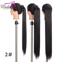 85cm 33 pouces Super Long Straight Wrong Around Synthetic Ponytail Extension de cheveux et accessoires pour femmes