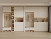 Meuble à chaussures moderne haut de gamme sur mesure avec compartiment dissimulé pour l'entrée et la décoration de toute la maison