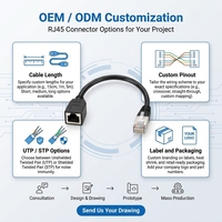 Connecteur d'extension RJ45 8P8C mâle-femelle, adaptateur réseau, câble court personnalisé, communication de données, connecteur modulaire RJ45