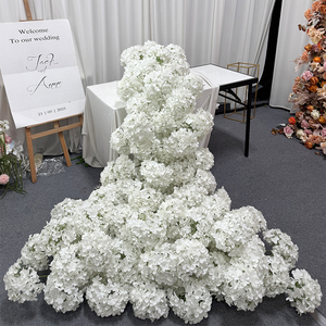 Pure White <b>Hydrangea</b> Trailing Floor <b>Flower</b> <b>Artificial</b> Floral Arrangement for Wedding Aisle & Welcome Sign - Product Image 3