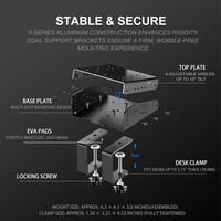 Supports de volant de jeu Pxn Z9, supports de bureau pour volants Pxn/logitech/tm/simagic/moza, pince réglable pour bureau
