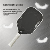 Raket Pickleball Serat Karbon T700 Inti EPP, Ringan, Senyap, Lembut, Daya Puncak, Kontrol Optimal, OEM