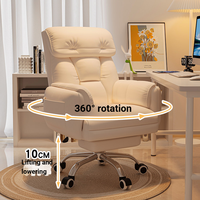 Sillón de Oficina Reclinable Cómodo para el Hogar, Asiento Ajustable en Altura con Superficie de Tela, Sofá para Dormitorio de Niñas