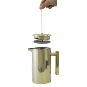 Vente directe en usine, pot de presse français en acier inoxydable 304 capacité de 350ml 800ml 1L café cuisine domestique peut être utilisé