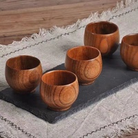 Ziziphus Jujuba Holz Kleiner Becher Massivholz Tee Wein Kaffee Tasse 50ml Antike Lackfarbe