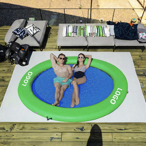 Amaca Gonfiabile in PVC Resistente, Anello Galleggiante per Lago, Materassino per Piscina, Piattaforma per Abbronzatura e Relax per Adulti, 5-10 Persone - Product Image 3