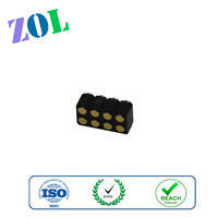 Paso de 2,0 Dual filas 2x4 8 pines SMT tipo Pogo Pin conectores H6.0mm