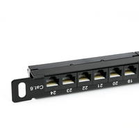Panel de Conexiones de Red Cat6 1U de 19 Pulgadas UTP de 24 Puertos, Material SPCC, Diagrama de Cableado TIA568A/B, Precio de Fábrica