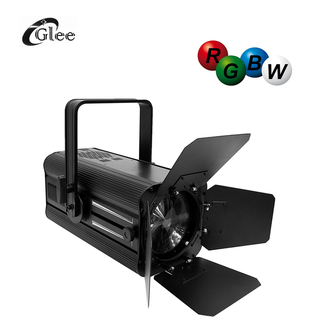 200W RGBW COB Full Color 4in1 LED Theater Theatrical Studio DMX Zoom Fresnel STAGE Front Wash Spotlight Light