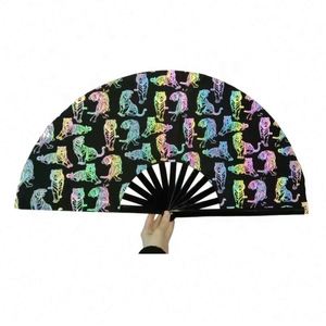 Abanico Plegable de Bambú Reflectante de 33 cm, Estilo Arte Folclórico, para Decoración del Hogar, Regalo Empresarial y Promocional con Diseño Musical - Product Image 5