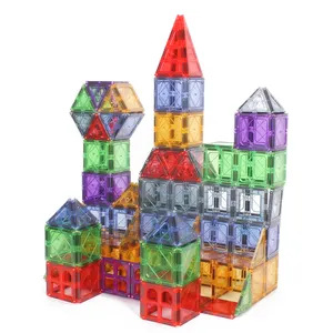 Set ubin magnetik anak-anak, Multi Warna lembar keamanan blok bangunan ubin magnetik ubin magnetik anak