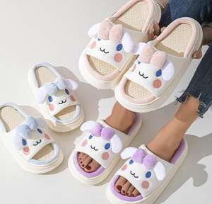 Netter Cartoon Animal Print Plüsch für Hausschuhe für Frauen Evil Eye <span class=keywords><strong>Frog</strong></span> Rabbit Winter House Home Weiblicher Pantoffel Bequemer Fuzzy - Product Image 4