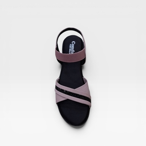Sandales compensées roses pour femmes, élégantes, à brides croisées élastiques, faciles à enfiler, confortables, décontractées, légères, avec semelle antidérapante, pour l'été - Product Image 2