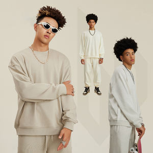 H5427カスタムロゴグラフィックパターン高品質440グラムコットンブレンドフレンチテリー裏地クルーネックブランクスウェットシャツ - Product Image 5