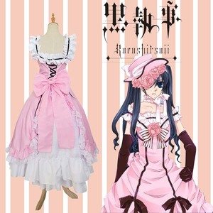 Ciel Phantomhive Cosplay Dress Pink White Polyester Costume For Women Adult Size One Size - Product Image 2