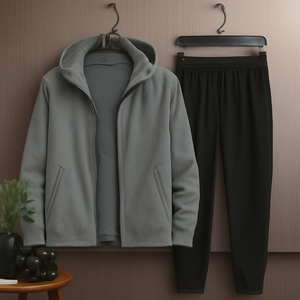 <b>Zip</b> <b>up</b> <b>Jacket</b> Outdoor Running Sport <b>Jacket</b> Gym Fitness Tracksuit Sportswear Zipper Track Hooded Set for Men - Product Image 1