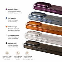 Coque magnétique transparente anti-jaunissement ultra-claire pour iPhone 18 17 16 15 Pro Max avec boutons métalliques et coque rigide en PC