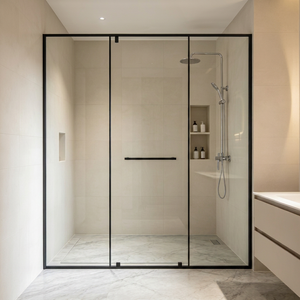 Aluminium <b>Frame</b> Tempered Glass Shower Door Sliding Bathroom Glass Door For Wet Room - Product Image 1