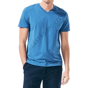 T-shirts à col en V de conception personnalisée et au design unique pour hommes Service OEM ODM T-shirts pour hommes respirants de qualité supérieure - Product Image 4