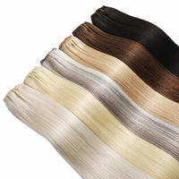 Extensions de cheveux naturels à clipser en cheveux humains vierges, avec clips métalliques, tissage machine à volume complet et couverture complète
