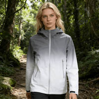 Blouson bomber à capuche triple couche 100 % imperméable et respirant, réversible, motif printanier, manteau d'extérieur, couleurs dégradées personnalisées