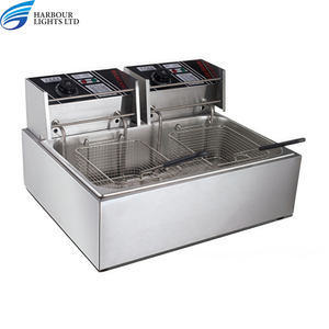 ステンレス鋼シングルタンクフライヤー温度制御商用ディープフライヤー電気カウンタートップバスケット付き - Product Image 3