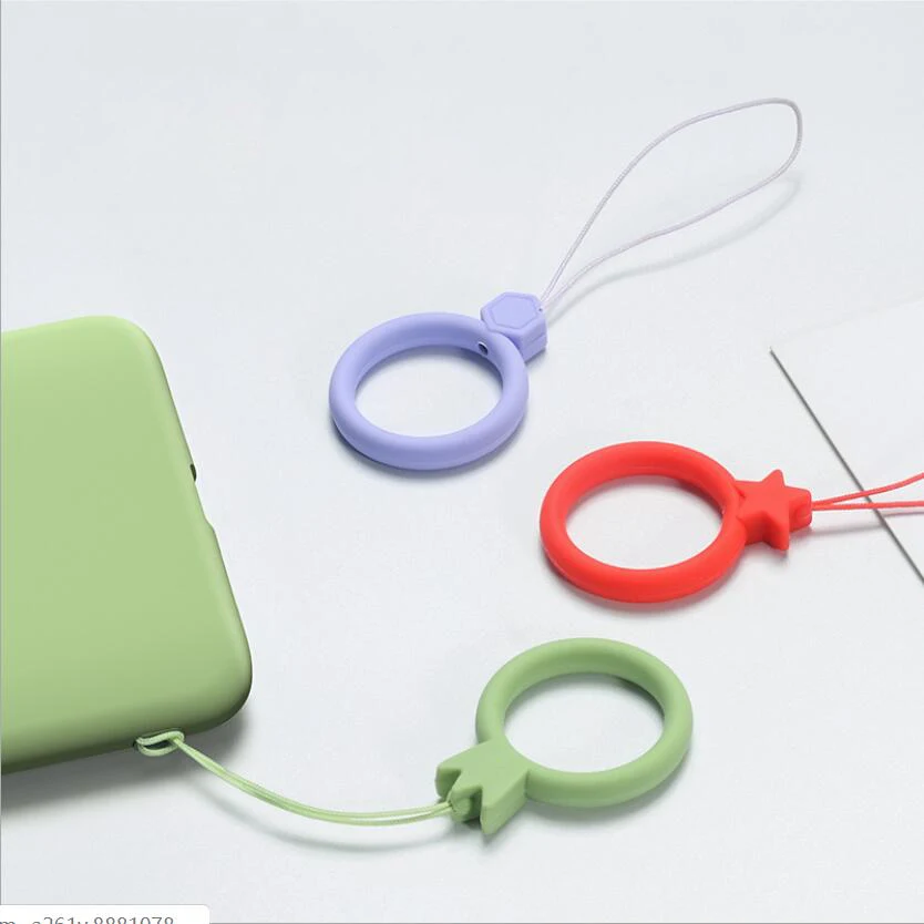 Жидкий силиконовый шнурок-кольцо унисекс мультяшный милый шнурок с защитой от падения короткий шнурок-кольцо аксессуары для мобильного телефона короткий шнурок