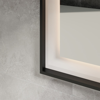 Miroir de salle de bain mural LED rectangulaire de luxe avec cadre en aluminium personnalisé, interrupteur tactile moderne, divers modèles