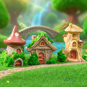 Miniaturas de Resina de Casas de Dibujos Animados, Figuras de Cabañas, Villas en Miniatura para Decoración de Paisajes Forestales, Adornos de Cabañas Pequeñas, Accesorios para Manualidades - Product Image 5