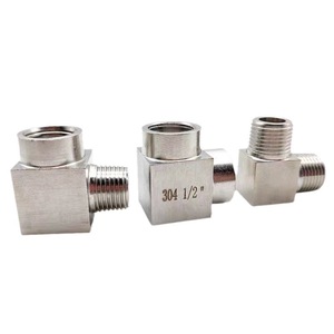 Raccord de tuyauterie en acier inoxydable Longben 304, coudé, filetage NPT 1/2 pouce interne/externe, pour la mesure de pression - Product Image 1