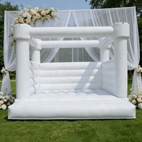 Château gonflable personnalisé en PVC blanc certifié CE avec toboggan pour la location commerciale lors de mariages et de fêtes en plein air