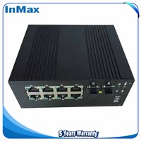 Commutateur Ethernet gigabit fibre optique industriel, 10 ports, Rail Din, haute qualité